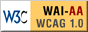 Logotip d'acreditació del compliment de les pautes nivell AA del w3c
