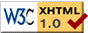 Logotipo de acreditación de XHTML 1.0 transitorio válido