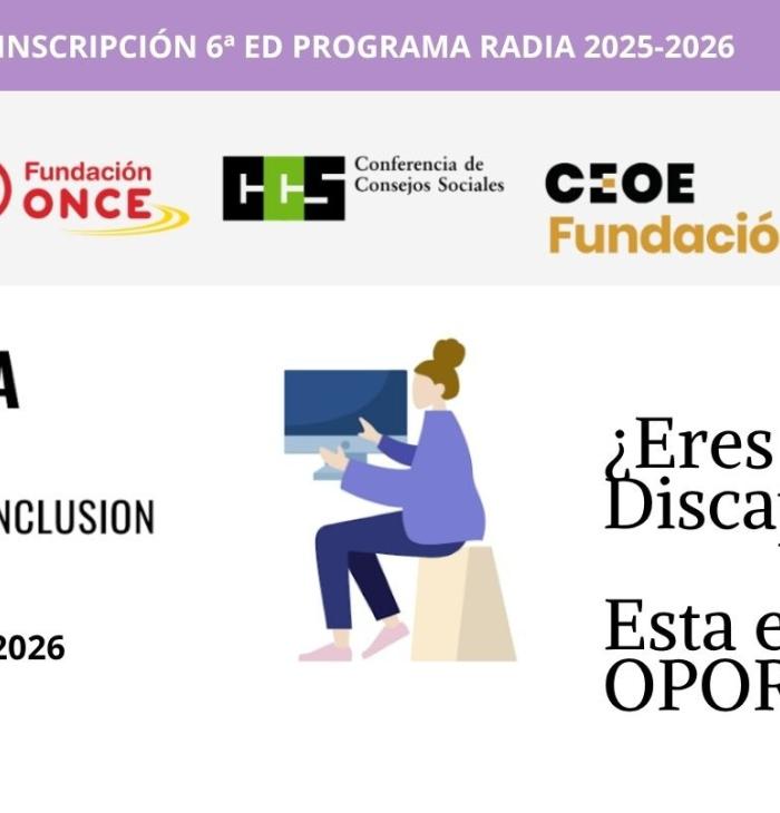 Abierta la convocatoria de la VI edición del Programa RADIA de formación tecnológica para mujeres con discapacidad Abierta la convocatoria de la VI edición del Programa RADIA de formación tecnológica para mujeres con discapacidad