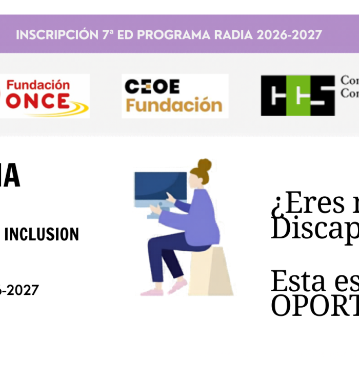 Abierta la convocatoria de la VII edición del Programa RADIA de formación tecnológica para mujeres con discapacidad