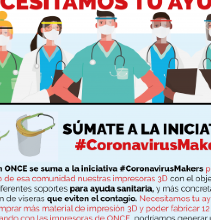 FUNDACIÓN ONCE SE SUMA A LA INICIATIVA #CORONAMAKERS