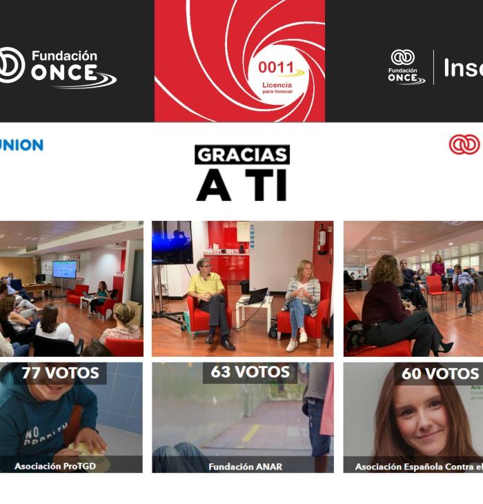 LAS ONG FINALISTAS DEL PROGRAMA GRACIAS A TI 2019 DE FUNDACIÓN ONCE, INSERTA E ILUNION EN LOS C&amp;C DE FUNDACIÓN ONCE.