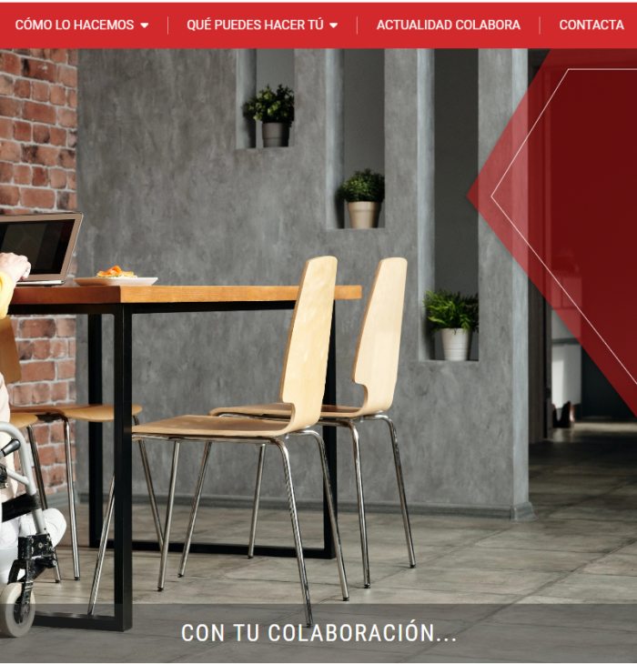 Captura de pantalla de la home del site COLABORA de Fundación ONCE